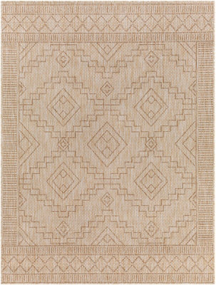 Livabliss Tuareg-Global Beige Ivory Graphic In- & Outdoor Jute-Look Rug 200 X 275 Cm Easy Care, Non Shedding - image 1