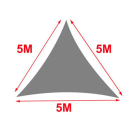 Sundaze 5X5X5M Triangle Blue Sun Shade Sail Outdoor Garden Patio Sunscreen Uv Block With Free Rope - thumbnail 3