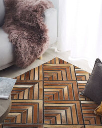 Beliani Rug Tekir Brown 140 X 200 Cm Leather - thumbnail 2