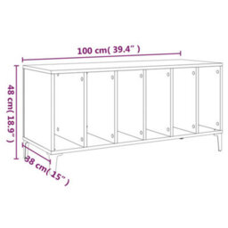 Berkfield Record Cabinet White 100X38X48 Cm Engineered Wood - thumbnail 8