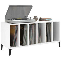Berkfield Record Cabinet White 100X38X48 Cm Engineered Wood - thumbnail 4