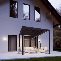 Celtic Leisure Skylux 3M X 3M Aluminium Pergola  Adjustable Louvered Roof Built In Led Lights Weatherproof Garden Structure - thumbnail 7