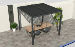 Celtic Leisure Skylux 3M X 3M Aluminium Pergola  Adjustable Louvered Roof Built In Led Lights Weatherproof Garden Structure - thumbnail 6