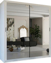 Sliding Wardrobes 4 u LTD Sliding Wardrobes 4U Simona Double Mirror Sliding Door Wardrobe In 5 Colors - White (W)180Cm (H)217Cm - thumbnail 1