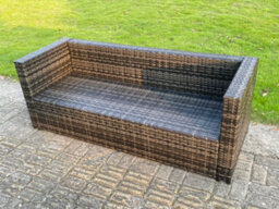 Fimous 8 Seater Pe Wicker Rattan Garden Furniture Rising Adjustable Dining Coffee Table Sets Footstool With Side Table - thumbnail 6