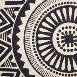 Beliani Round Cotton Area Rug With Tassels 120 Cm Cream And Navy Blue Tatvan - thumbnail 5