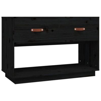 Berkfield Classic Tv Cabinet Black 90X40X60 Cm Solid Wood Pine - image 1