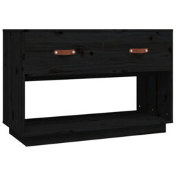 Berkfield Classic Tv Cabinet Black 90X40X60 Cm Solid Wood Pine - thumbnail 1