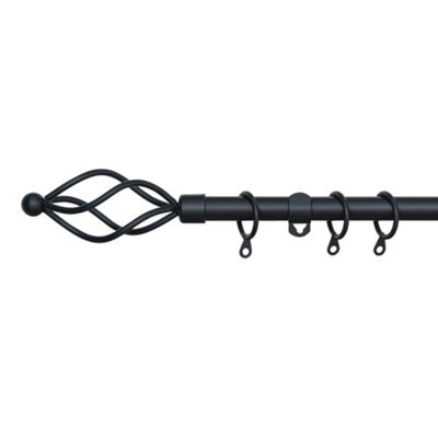 A.unique Home Small Twisted Metal Extendable Curtain Pole With Rings And Fittings (13/16mm). - image 1