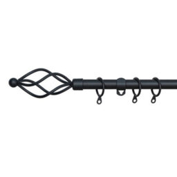 A.unique Home Small Twisted Metal Extendable Curtain Pole With Rings And Fittings (13/16mm). - thumbnail 1