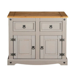 Mews Corona Grey Sideboard 2 Door 2 Drawer Cabinet Storage Cupboard Pine - thumbnail 3