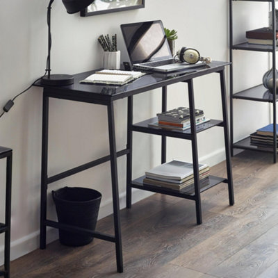 Julian Bowen Chicago Desk - Smoked Glass And Black - image 1