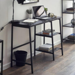 Julian Bowen Chicago Desk - Smoked Glass And Black
