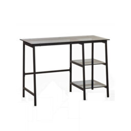 Julian Bowen Chicago Desk - Smoked Glass And Black - thumbnail 2