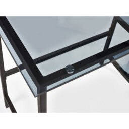 Julian Bowen Chicago Desk - Smoked Glass And Black - thumbnail 5
