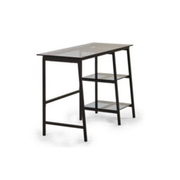Julian Bowen Chicago Desk - Smoked Glass And Black - thumbnail 4