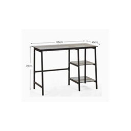 Julian Bowen Chicago Desk - Smoked Glass And Black - thumbnail 6