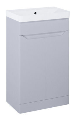 Iflo Jalon 2 Door Floor Standing Base Unit 500mm (W) X 330mm (D) X 800mm (H) Stone Matt