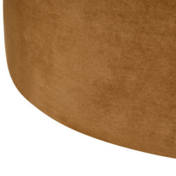 Wyld And Coco Luxvelvet Round Pouffe Velvet Golden Brown Ottoman Footstool - W61 X D61 X H36Cm - thumbnail 5