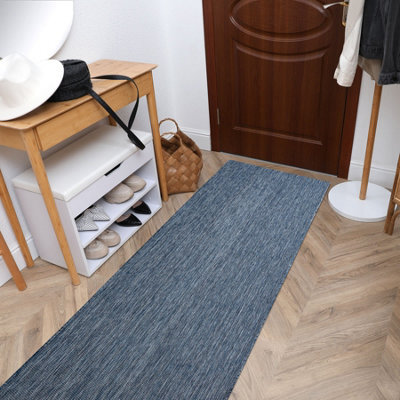 RugsX Carpet, Runner Sisal Sion A5165A Melange Flat Woven Navy Blue 70X250 Cm - image 1