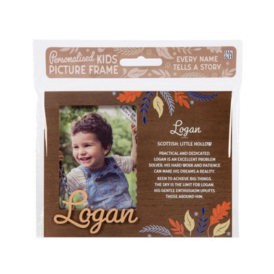 History & Heraldry Pre-Personalised Picture Frame With Child's Name And Meaning - Logan - For 8.5 X 11Cm Photo - Over 90 Titles Available - image 1