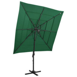Berkfield 4-Tier Parasol With Aluminium Pole Green 250X250 Cm - thumbnail 1