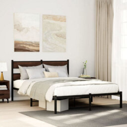 Berkfield Bed Frame Without Mattress With Headboard Brown Oak 160X200 Cm