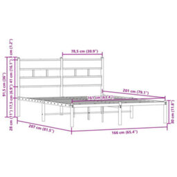 Berkfield Bed Frame Without Mattress With Headboard Brown Oak 160X200 Cm - thumbnail 9