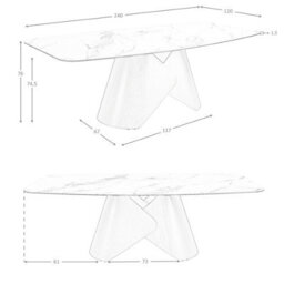 Angel Cerda Oval Dining Table With Porcelain Marble Barrel And Bronze-Coloured Steel Barrel - thumbnail 8