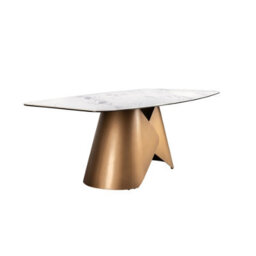 Angel Cerda Oval Dining Table With Porcelain Marble Barrel And Bronze-Coloured Steel Barrel - thumbnail 6