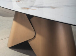 Angel Cerda Oval Dining Table With Porcelain Marble Barrel And Bronze-Coloured Steel Barrel - thumbnail 4