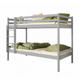 Arte Nico Grey Matt Wooden Bunk Bed With Storage 90 X 200Cm - With 2 Foam Mattresses - thumbnail 1