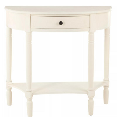 Orsina Sleek One Drawer Antique White Console Table, Sturdy Hallway Table, Decorative Surface Modern Console Table - image 1