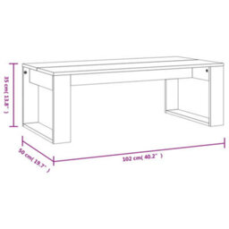 Vidaxl Coffee Table White 102X50X35 Cm Engineered Wood - thumbnail 9