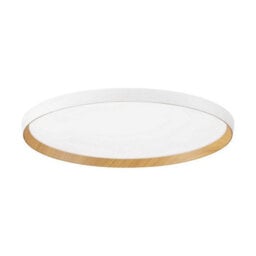 Luminosa Lighting Luminosa Vomos 60Cm Flush Ceiling Light Sandy White, Wood Triac Dimmable Led 55W 4760Lm 2700-3000-4000K Cct - thumbnail 1
