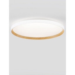 Luminosa Lighting Luminosa Vomos 60Cm Flush Ceiling Light Sandy White, Wood Triac Dimmable Led 55W 4760Lm 2700-3000-4000K Cct - thumbnail 4