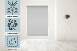 Caecus Blinds Made To Measure Blackout Roller Blind Light Grey 210Cm - thumbnail 2
