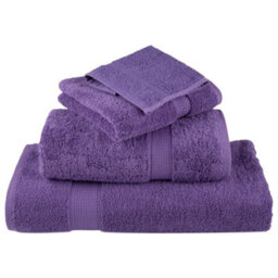 Berkfield Premium Towels Solund 2 Pcs Purple 100X200 Cm 600 Gsm - thumbnail 4