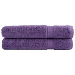 Berkfield Premium Towels Solund 2 Pcs Purple 100X200 Cm 600 Gsm - thumbnail 1
