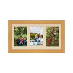 AK Frames 40X20Cm Country Pine Classic Multi Photo Frame With Ivory Mount - Holds 3 Apertures (3X) 6X4 Photos