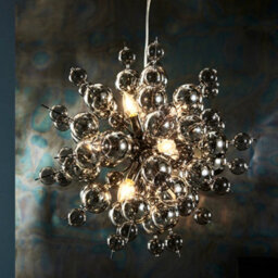 Black Chrome Ceiling Pendant With Tinted Glass Spheres Decorative Light Fitting - thumbnail 3