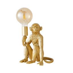 Valuelights Modern Metallic Gold Painted Monkey Design Table Lamp - Includes 6W Led Filament Globe Bulb 2700K Warm White - thumbnail 8