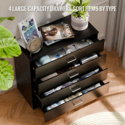 Black High Gloss Chest Of Drawers - thumbnail 3