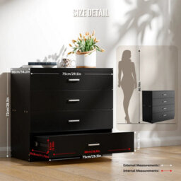 Black High Gloss Chest Of Drawers - thumbnail 2