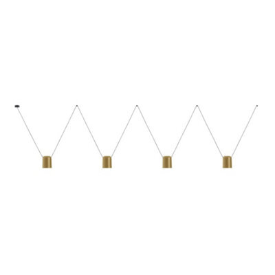 Luminosa Lighting Luminosa Attic Decorative Hanging Ceiling Pendant Matt Black Painted Gold 4X E27 / 175Cm X 800Cm