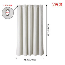 Living And Home White 2-Piece Blackout Chenille Blinds, 117Cm X 137Cm - thumbnail 9
