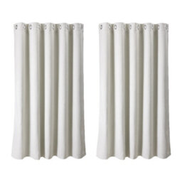 Living And Home White 2-Piece Blackout Chenille Blinds, 117Cm X 137Cm - thumbnail 1