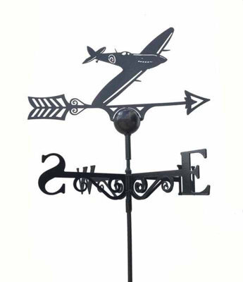 Poppy Forge Spitfire Weathervane - Steel - L53 X W61 X H88 Cm - Powder Coated Black - image 1