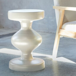 Sweeek - Metal Side Table Cream 29.5X29.5X48.5 Cm - Hawa