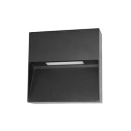 Luminosa Lighting Luminosa Fenis Square Outdoor Flush Wall Lamp Black 4000K Neutral White Ip54